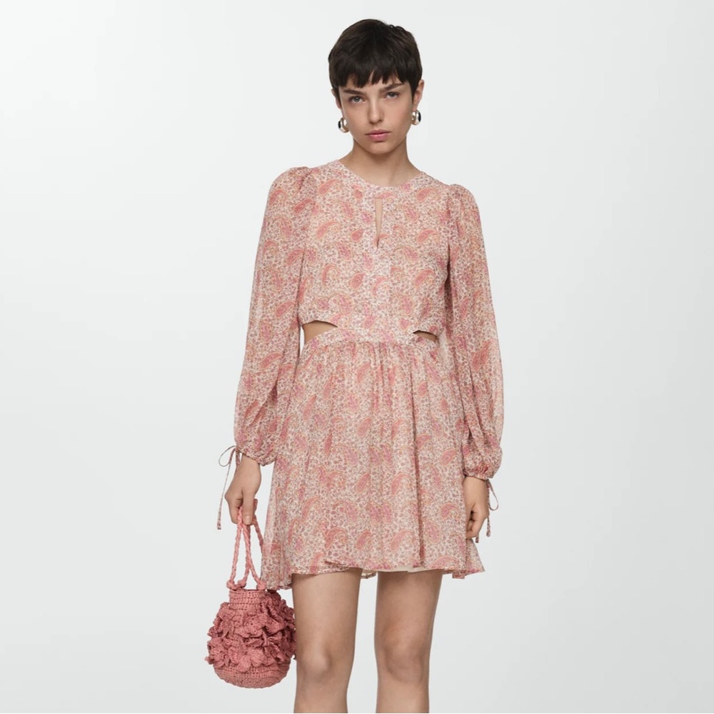 MANGO Paisley dress with openings